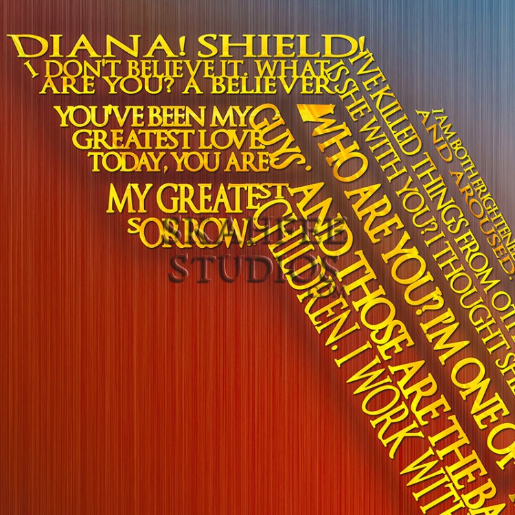 Wonder Woman Typography Print - Click Image to Close