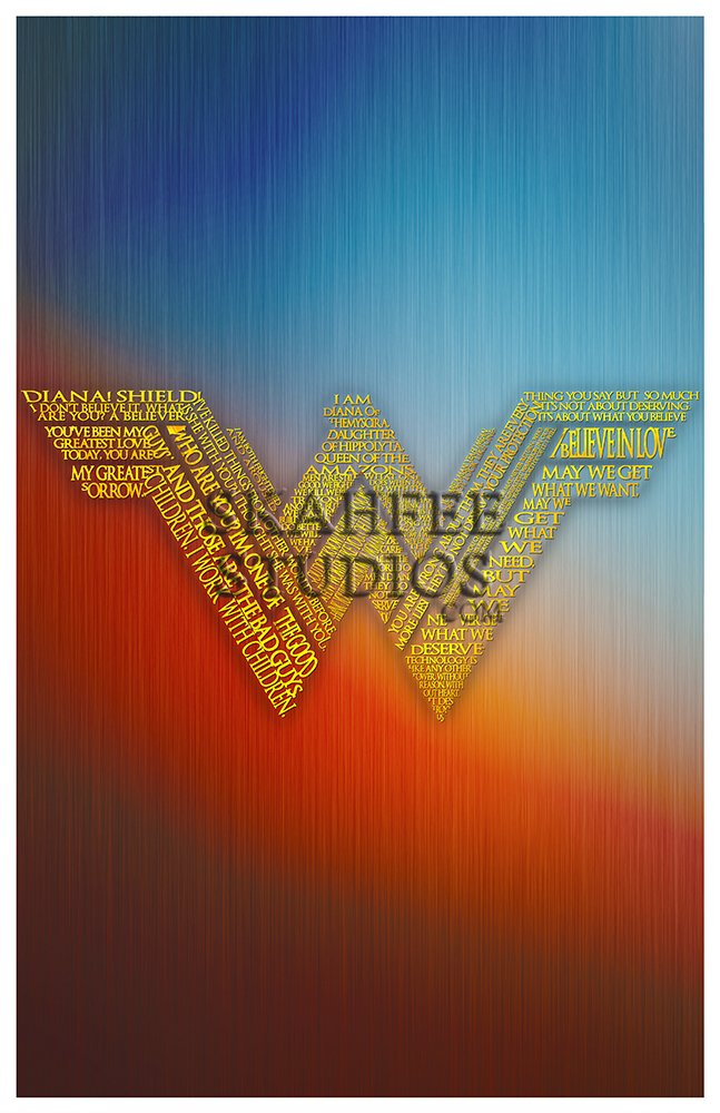 Wonder Woman Typography Print - Click Image to Close