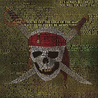 Pirates of the Caribbean Word Art Print